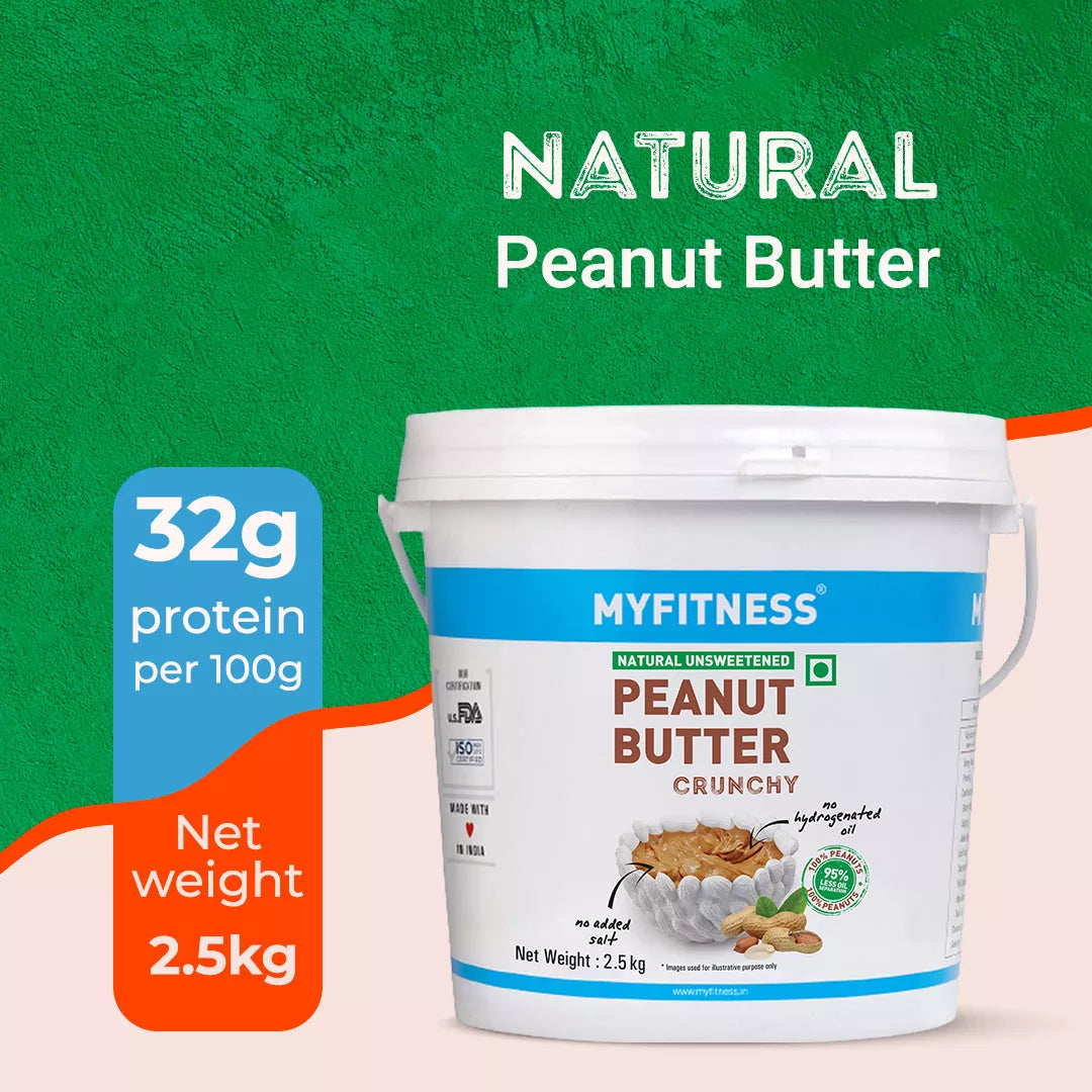 Natural Zero Sugar Crunchy Peanut Butter (32% Protein)