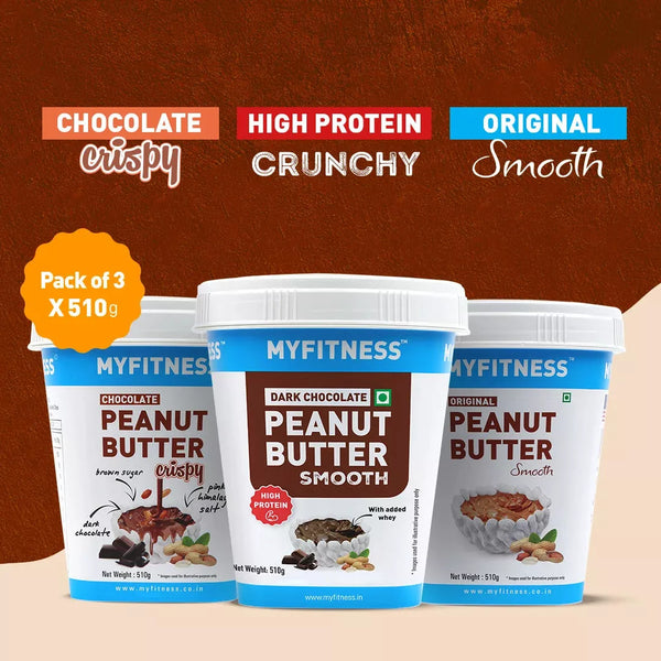 Combo 510gm: Chocolate Crispy, Dark Chocolate Smooth & Original Smooth