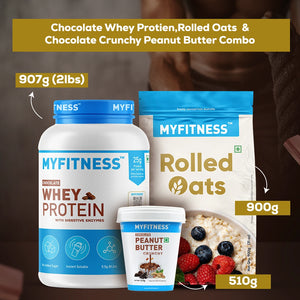 Chocolate Whey Protein, Rolled Oats &  Chocolate Peanut Butter: Crunchy Combo