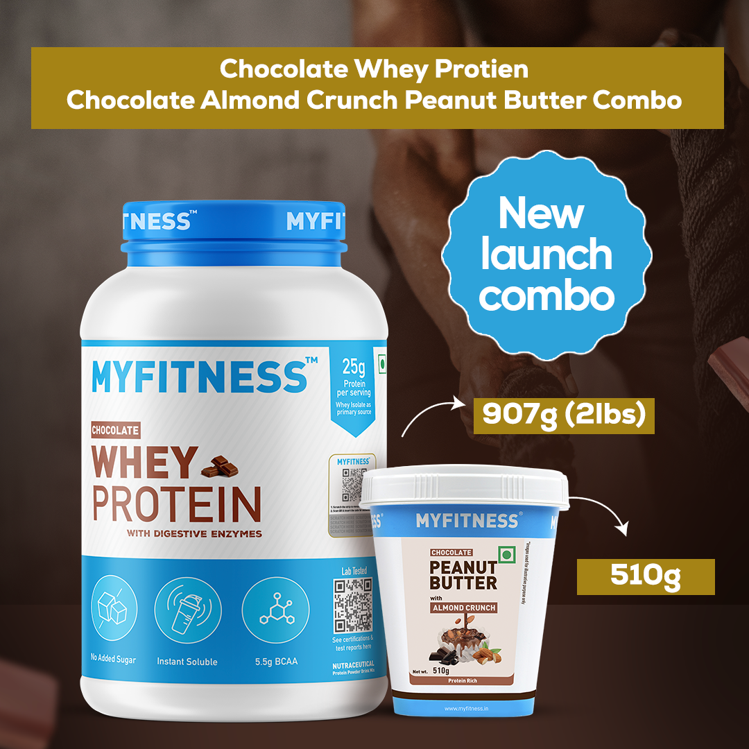 Chocolate Whey Protein & Chocolate Peanut Butter with Almond Crunch Combo