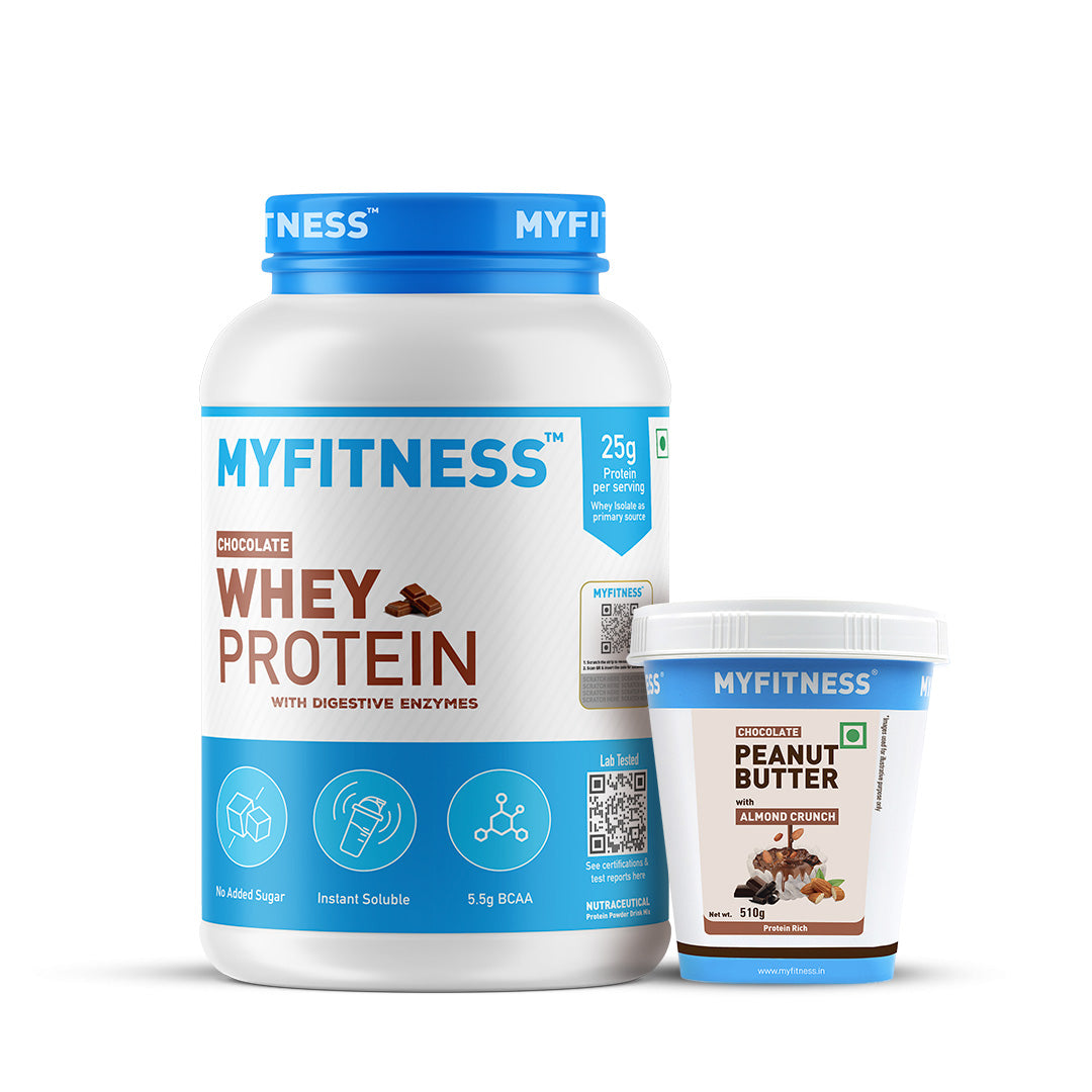 Chocolate Whey Protein & Chocolate Peanut Butter with Almond Crunch Combo